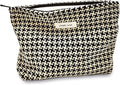 STARDW Parallel Checkered Makeup Bag Cute Cosmetic Bags for Women Girls, Travel Toiletry Bag Large Capacity Zipper Makeup Pouch, Purse Organizer Pouches(Checkered)