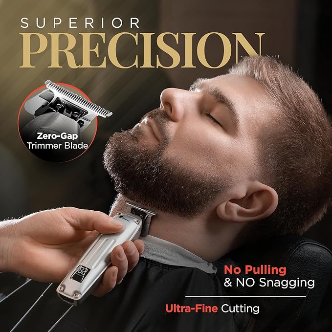 Fagaci Professional Hair Clippers for Men with Superior Precision, Brushless Motor Barber Clippers and Trimmers Set, 5X Longer Sharpness Hair Cutting Kit, Mens Haircut Cordless Clipper for Barber
