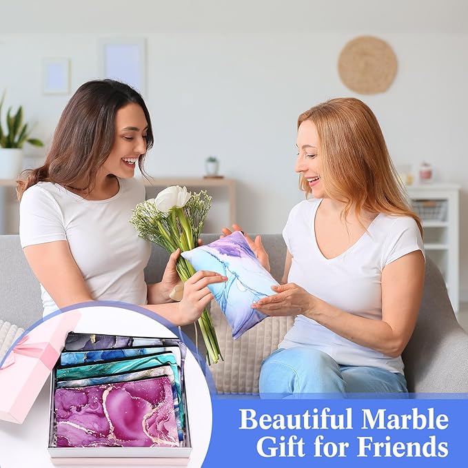 Hillban 36 Pcs Marble Makeup Bags Marble Gifts Cosmetic Bags for Women Travel Toiletry Pouch with Zipper Portable Organizer Pouch for Cosmetics Makeup Brushes, 12 Styles