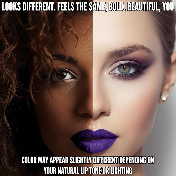 Mynena Purple Long Lasting Lipstick for Women Waterproof & Transfer-Proof | Hydrating with Shea Butter | Bold Pigment Intense Matte Color Lip Stain | Talc-Free & Vegan Product that Performs | Violet