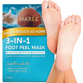 MAREE Foot Peeling Mask – 3-in-1 Foot Mask for Dry Cracked Feet, Callus Remover – Dead Skin Exfoliating Foot Peel Mask with Glycolic Acid – Moisturizing Socks for Men – Spa Self Care Gifts for Women