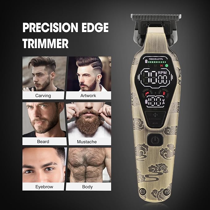 Karrte Professional Hair Clippers and Trimmer Set, 2 in 1 Hair Clippers for Men, Pro Clipper, T-Shaper Trimmer, Cordless Clippers and Grooming Set, Hair Cutting Kit for Gift