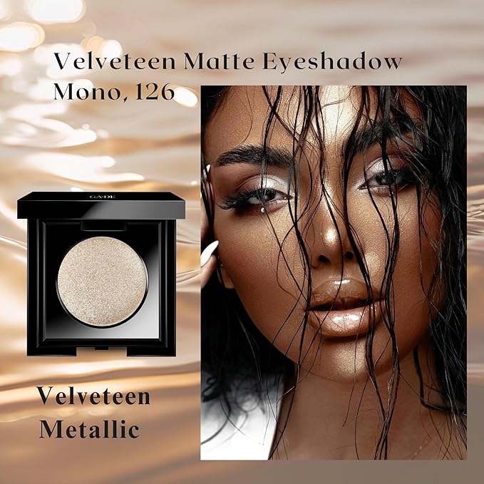 GA-DE Velveteen Metallic Eyeshadow Mono, 126 - Pearl Infused, Shimmer Eye Makeup - Silky-Soft, Densely Pigmented, Seamless Blend - 0.105 oz