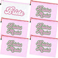 SOIDRAM 6PCS Bridesmaid Makeup Bag Clear Zippered Bag Bridesmaid Proposal Gifts Cosmetic Pouch for Wedding Party Favors Bachelorette Party Decorations Toiletry Organizer Bag Cosmetic Case Gift