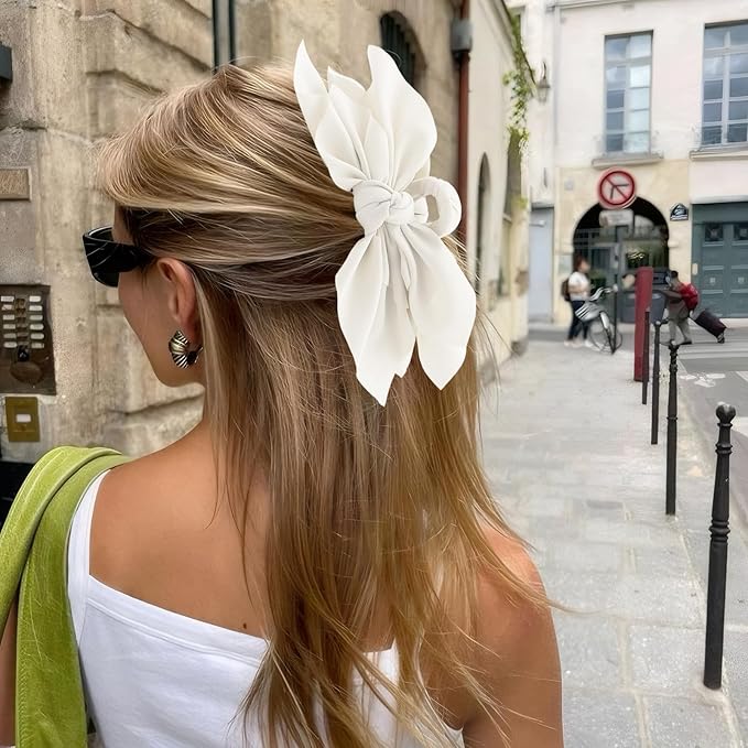Bow Claw Clips Bow Hair Clips Black White Pink 3PCS Big Hair Bows for Women Butterfly for Styling Large Hair Clips for Thick Hair for Girls Hair Accessories for Teen