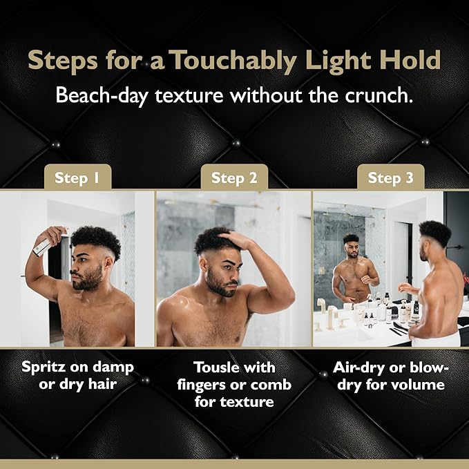 Sea Salt Spray – Lightweight Texture, Volume, and Flexible Hold with Epsom Salt & Pro-Vitamin B5 (2-pack, Tobacco Vanilla)