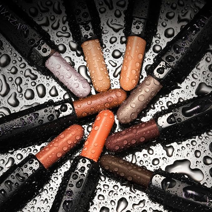 10PCS Eyeshadow Stick,Shimmer And Matte Brown Metallic Cream Eyeshadow Pencil Crayon with Smudge-proof & Waterproof,Eye Brightener Stick
