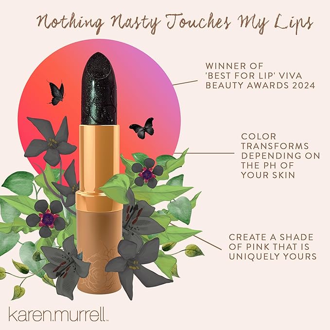 Karen Murrell Color Changing Lipstick – Night Moves – pH-Activated, 100% All Natural Lip Tint for Healthy, Beautiful Lips