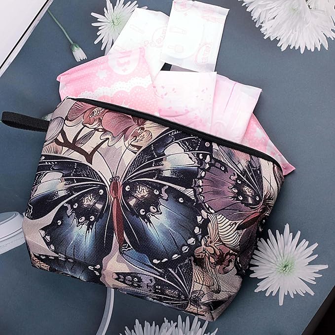 Cute Animal Lovers Gifts Butterfly Cosmetic Bag Makeup Pouch with Zipper (butterfly)