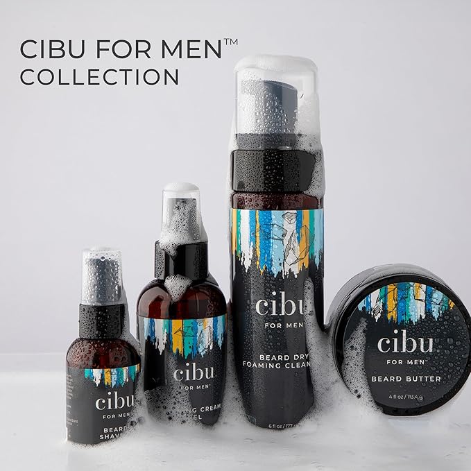 CIBU for Men Beard Butter 4oz - Hydrating Beard Moisturizer for Men to Tame Flyaways and Coarse Hair - Beard Softener with Aloe, Shea Butter, Sandalwood, Sunflower, and Jojoba Oil
