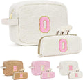 for Christmas Day Gifts, Travel Makeup Bag for Women, Initial Make Up Bag Set for 6 7 8 9 10 11 12 13 Years Old Kids Tween Girls, Large Cosmetic Skincare Bags for Birthday Gifts, White O