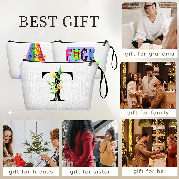 Birthday Maid of Honor Gifts for Women Her Mom Team Teacher Friend Bridesmaid Bride Personalized Makeup Cosmetic Bag with Mirror Valentines Mothers Day Christmas Graduation T