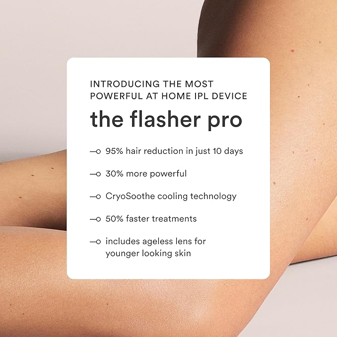 Nood™ Flasher Pro — IPL Laser Hair Removal Device & Anti-Aging Red Light Therapy for Women & Men — Pain-free & Permanent, Visible Results After First Use & Works Everywhere Hair Grows — Gloss White