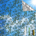 One Way Privacy Film, Window Tint for Home,Daytime Reflective, Anti UV Static Cling Sliding Door Coverings No Glue Garage Solar Paper (Silver-Leaves, 23.6 x 78.7 in)