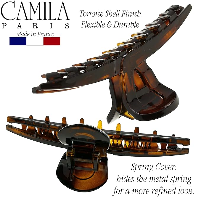 Camila Paris CP2371 French Hair Clip for Women, Narrow, Strong Hold Grip Double Teeth Girls Hair Claw Clips Jaw, Fashion Durable Styling Hair Accessories for Women, Made in France