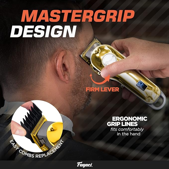 Fagaci Professional Hair Clippers - Cordless, Fine Cutting, Barber Kit for Men