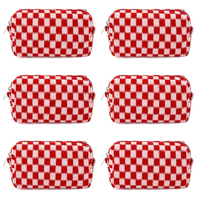 SOIDRAM Makeup Bag Preppy Cosmetic Bag Bulk Makeup Pouch Personalize Travel Toiletry Bag Organizer Cute DIY Makeup Brushes Storage Bag for Women