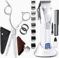 Fagaci Professional Thinning Shears & Hair Clippers for Barbers with Precise Cutting, Turbo Cordless Hair Clippers for Men Professional, Thinning Scissors, Hair Shears, Barber Scissors