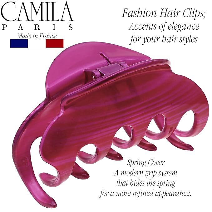 Camila Paris CP3218 French Hair Clip for Women for Thick Hair for Long Curly Wavy Hair, Large, Girls Hair Claw Clips Jaw Styling Hair Accessories for Women, Strong Hold No Slip Grip, Made in France
