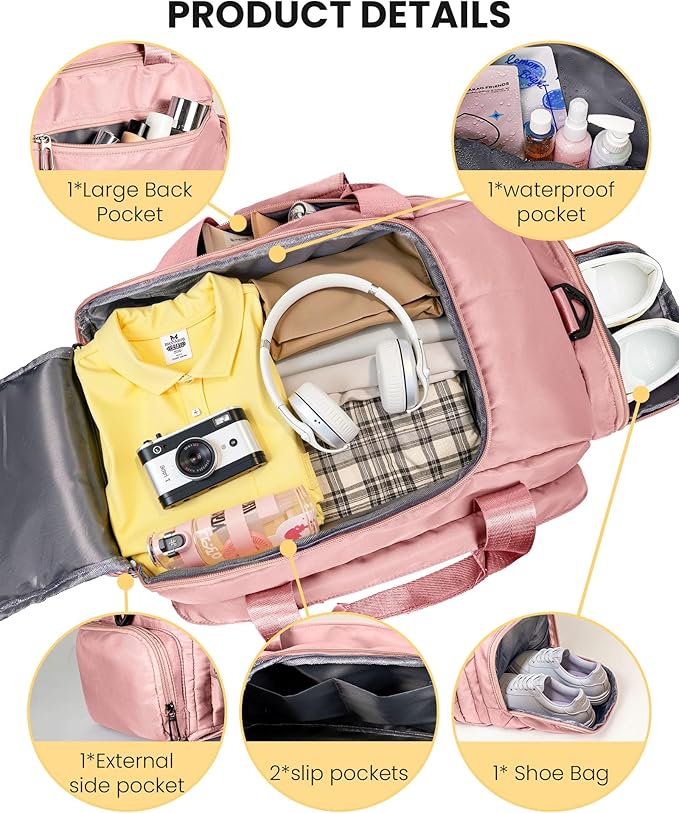 Birthday Gifts-Tween Girls Trendy Stuff, Initial Gym Bags with Shoe Compartment, Dance Bag for Girls, Monogram Kid Overnight Bags, Personalized Ballet Yoga Travel Duffle Tote (Letter E)