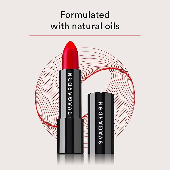 EVAGARDEN Classy Lipstick - Formulated with Natural Oils - Envelopes Your Skin with Satin Effect - Light, Pigmented Blend Gives Full Coverage and Chic Finish Instantly - 612 Flame Scarlet - 0.1 oz
