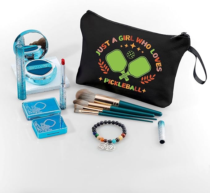 Pickleball Gifts,Gifts for Teen Girls,Pickleball Accessories Women,Gifts for Pickleball Lovers,Pickleball Cosmetic Travel Make Up Bag,Pickleball Accessories