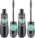 essence | What the Fake! Volumizing & Lengthening Fiber Mascara | Paraben Free | Cruelty Free (Pack of 2)