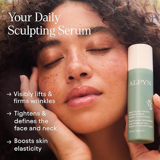 ALPYN Super Sculpt Serum, Face & Neck with Tri-Peptide Firming Complex, 1.7 oz