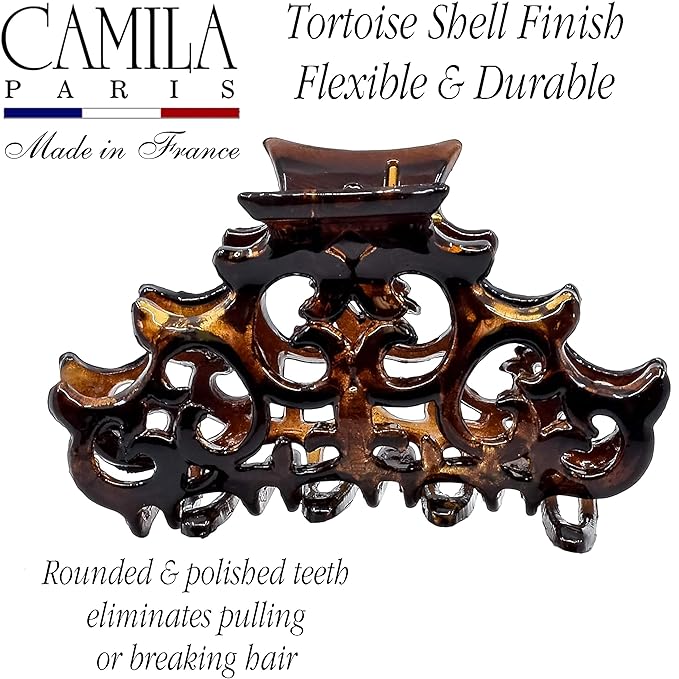 Camila Paris NV105 French Hair Clip for Women, Girls Hair Claw Clips Jaw Fashion Durable and Styling Hair Accessories for Women, Strong Hold No Slip Grip, Made in France