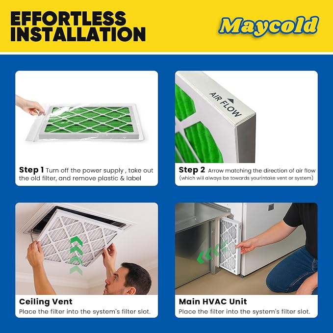 Maycold MERV 13 20x25x1 Air Filter, High-Efficiency Pleated AC & Furnace Filters - Image 7