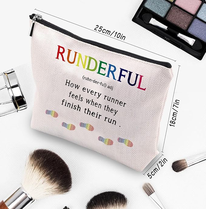 Running Gifts for Women Makeup Bag, Runner Gifts, Gifts for Runners Women, Marathon Runner Female Gifts, Running Accessories for Women, Runderful Definition Makeup Cosmetic Bag