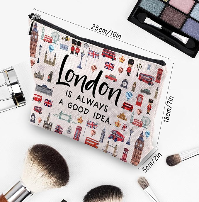 London Lover Souvenirs Gifts: Themed Travel Organizer for Women, Friends - Zipper Pouch Accessories Bag