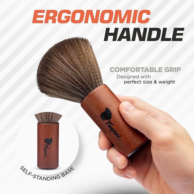 Fagaci Professional Men's Hair Trimmer & Barber Brush Neck Duster Set, Hair Trimmer Edger Zero Gap, Barber Neck Duster Brush for Hair Cutting, Cordless Hair Trimmer for Barber with Turbo Power