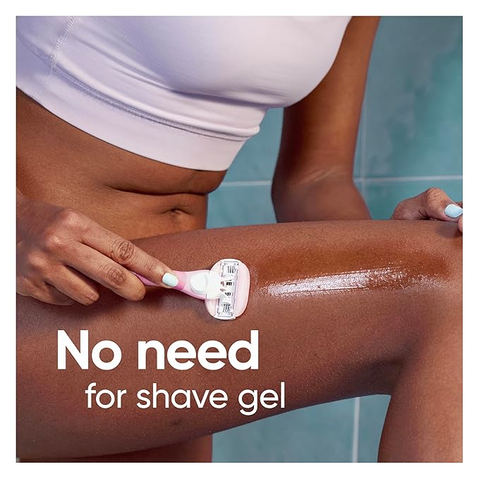 Gillette Venus ComfortGlide White Tea Women's Razor, Handle + 4 Blade Refills, Holiday Gifts for Women