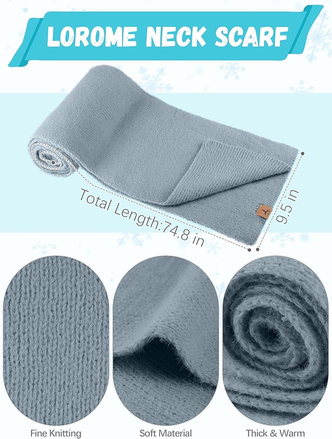 Winter Beanie Hat Scarf Gloves, Warm Fleece Knit Hat Long Scarf Neck Warmer Touch Screen Winter Gloves Set Gifts for Women