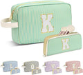 Travel Makeup Bag Christmas Gifts for Women Girl Teens, Personalized Initial Makeup Bag for Cute Teen Girls, Preppy Stuff Toiletry Bag Cosmetic Bag, Teen Girls Gift Trendy Stuff, Letter K