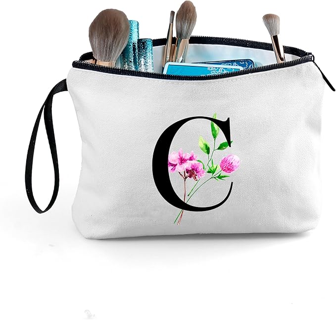 Happy Birthday Friendship Womens Bridesmaid Coolest Gifts for Sister Teacher Coworkers Personalized Travel Makeup Cosmetic Bag with Mirror Valentines Mothers Day Christmas Graduation C