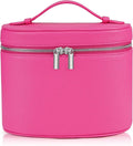 Makeup Bag Vanity Case Cosmetic Bag with Removable Divider Travel Toiletry Bag for Women Portable Make up Box Organizer, Rose