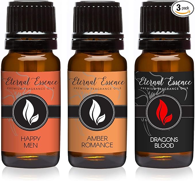 Trio (3) - Amber Romance, Happy Men & Dragons Blood - Premium Fragrance Oil Trio - 10ML
