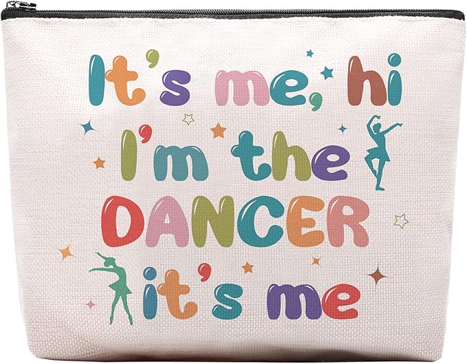 Dance Dancer Gifts Makeup Bag, Birthday Gifts for Dancers, Dance Bag Stuff for Women, It's Me Hi I'm The Dancer Cosmetic Bag, Dancing Teammate Gift for Women