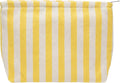 PAZIMIIK Makeup Bag Large Cotton Zipper Pouch for Purse Travel Canvas Make Up Organizer for Women Cosmetic,Stripe Yellow