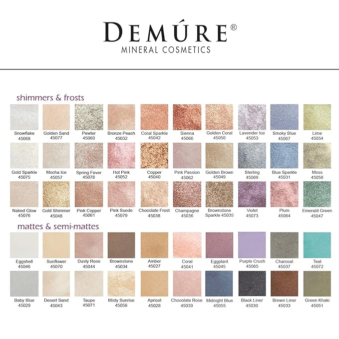 Demure Mineral Make Up (Mocha Ice) Eye Shadow, Shimmer Eyeshadow, Loose Powder, Glitter Eyeshadow, Eye Makeup, Professional Makeup