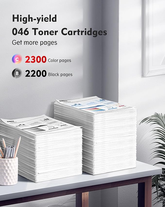 046 Toner Cartridge - Replacement for Canon 046 Toner Cartridge Set CRG-046 046H CRG-046H for Color ImageCLASS MF733Cdw MF731Cdw MF735Cdw MF654Cx Series Printer (Black Cyan Yellow Magenta, 4-Pack)