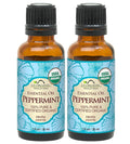 US Organic 100% Pure Peppermint Essential Oil - USDA Certified Organic - 30 ml Pack of 2 - w/Improved caps and droppers (More Size Variations Available)