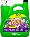 Gain Liquid Laundry Detergent, Moonlight Breeze Scent, 154 fl oz, 107 loads, Freshness + Odor Fighting, High efficiency washing machine iquid cleaning soap