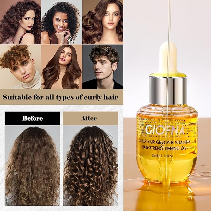 Hair Oil, Rosemary Serum for Hair Growth, Scalp Care for Curly, Thick, Frizzy, and Damaged Hair, Reduce Hair Loss for Women and Men (2Pcs)