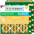 Filterbuy 24x24x4 Air Filter MERV 11 Superior Pet & Allergy Defense, by Filterbuy