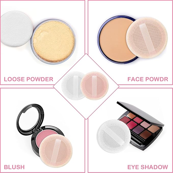 Sibba Beauty Blender Makeup Sponge 12 PCS Fluffy Make Up Foundation Applicator Face Blending Setting Pads Cosmetics Matte Loose Powder Body Paint Wet Dry Application Brushes (white/skin color)