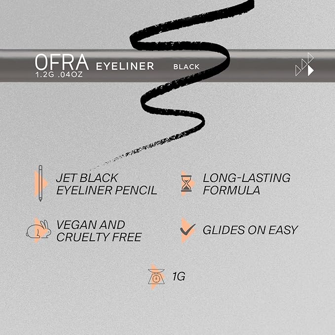 Ofra Eyeliner Pencil - Black | Precision Black for Bold, Long-Lasting Looks | Waterproof and Smudge-Proof Formula | Easy Glide Application for Intense Definition and All-Day Wear