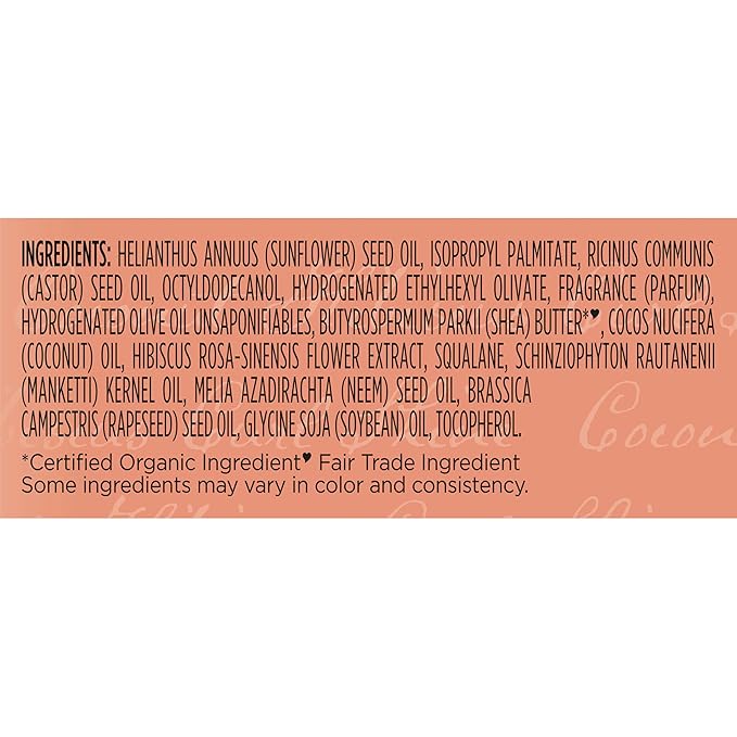 Shea Moisture Coconut & Hibiscus Smooth & Shine Oil Coconut & Hibiscus Softens And Hydrates Hair With Manketti And Coconut Oil For A Lightweight Texture 3.3 Fl Oz